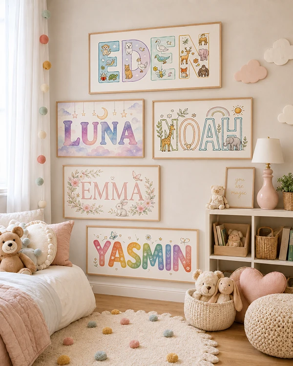 Enfant en activité créative pour prénom en coloriage